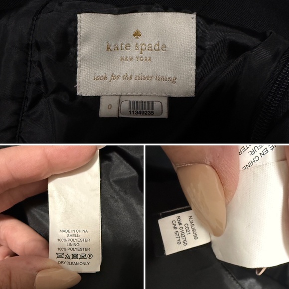 Kate Spade Black Taffeta Cocktail Dress with Oversize Back Bow Detail Size 0 - Picture 9 of 9